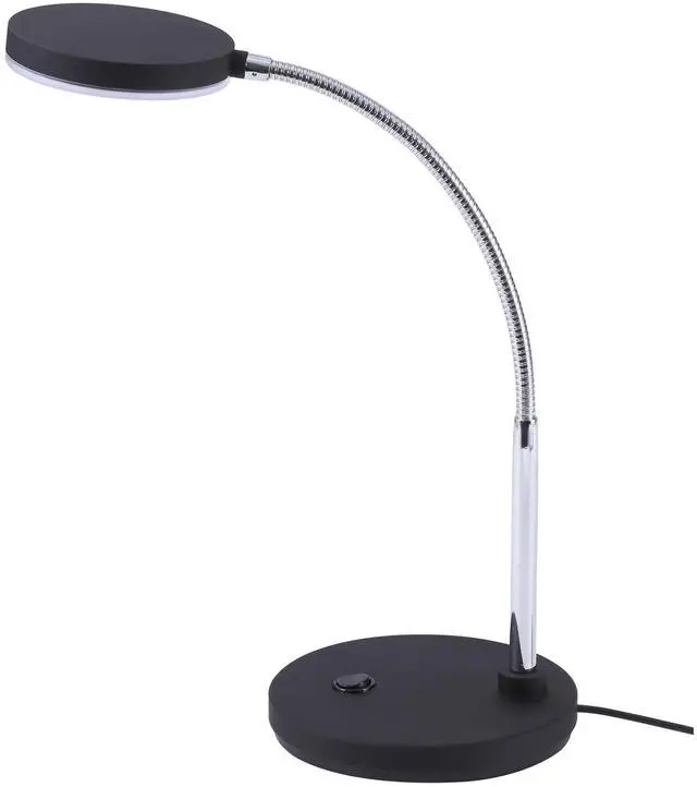 Alt view image 3 of 7 - Office LED Metal Gooseneck Desk Lamp, Flicker Free, Adjustable Head (VLED1800BK), Black