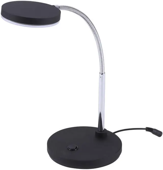 Main image of Office LED Metal Gooseneck Desk Lamp, Flicker Free, Adjustable Head (VLED1800BK), Black