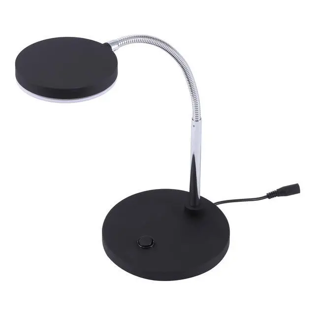 Alt view image 6 of 7 - Office LED Metal Gooseneck Desk Lamp, Flicker Free, Adjustable Head (VLED1800BK), Black