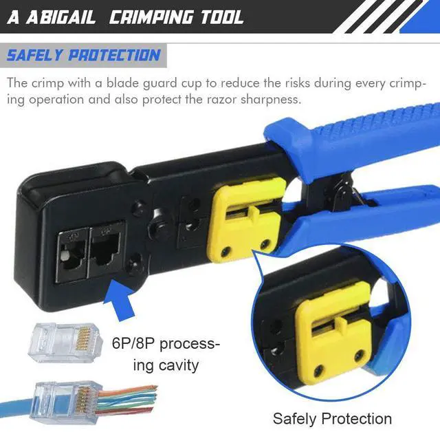 Alt view image 3 of 6 - EZ RJ45 Professional Crimper Tool Pass Through Cat5 Cat5e Cat6 Crimping Tool for RJ45/RJ12 Regular and End-Pass-Through connectors