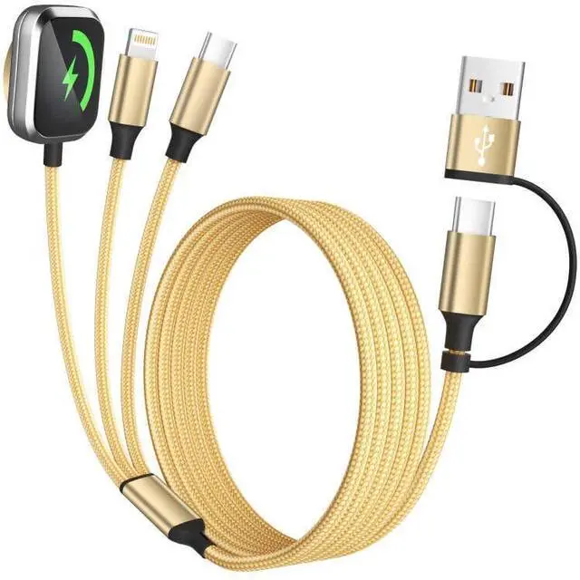 Main image of USB A/C 3 in 2 Multi Charger Cable, Charging Cables for Multiple Devices