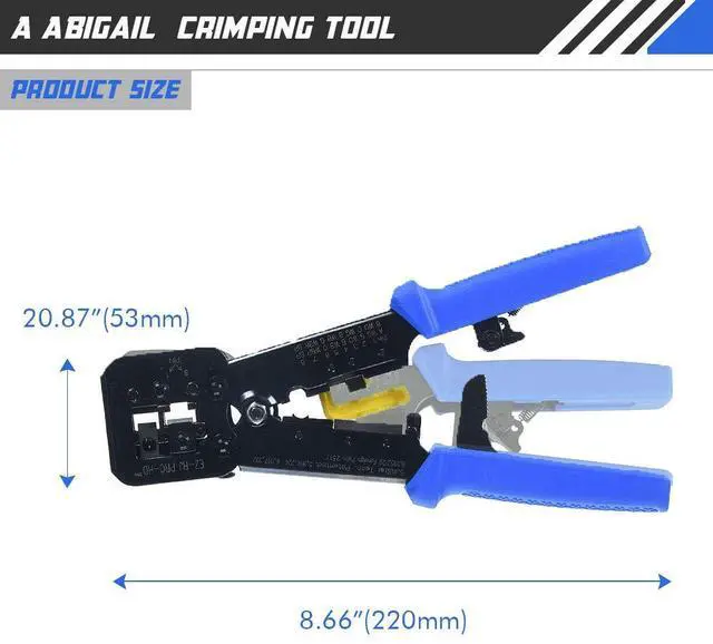 Alt view image 6 of 6 - EZ RJ45 Professional Crimper Tool Pass Through Cat5 Cat5e Cat6 Crimping Tool for RJ45/RJ12 Regular and End-Pass-Through connectors