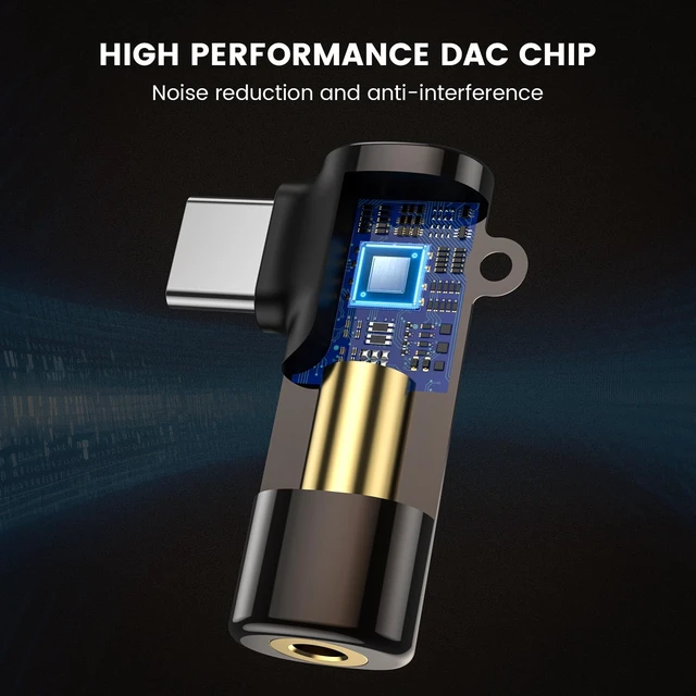 Alt view image 2 of 6 - USB C to 3.5mm Jack Type C Aux Headphone Adapter Right Angled Dongle | DAC Stereo Mic HiFi, Zinc Alloy, Compatible with iPhone 17 16 15 Pro Max/Plus, iPad Pro, Galaxy S26 Ultra Pixel 9