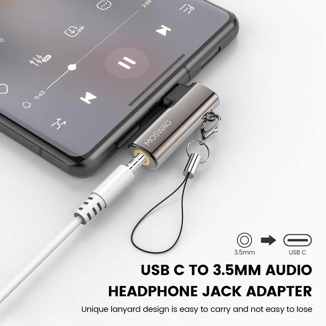Alt view image 3 of 6 - USB C to 3.5mm Jack Type C Aux Headphone Adapter Right Angled Dongle | DAC Stereo Mic HiFi, Zinc Alloy, Compatible with iPhone 17 16 15 Pro Max/Plus, iPad Pro, Galaxy S26 Ultra Pixel 9