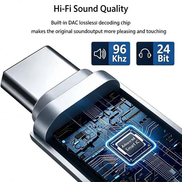 Alt view image 4 of 7 - USB C to 3.5mm Headphone Jack Adapter, Audio to USB c Adapter,Type C to Aux Audio Dongle Compatible with iPhone 16 Pro Max 15 Pro Max, Samsung Galaxy S24 S23 S22, Pixel, iPad Pro, MacBook(2 Packs)