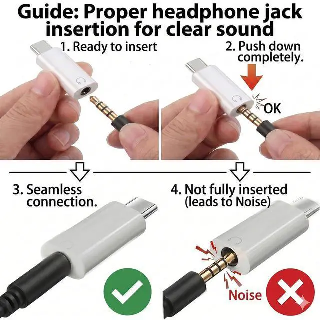 Alt view image 7 of 7 - USB C to 3.5mm Headphone Jack Adapter, Audio to USB c Adapter,Type C to Aux Audio Dongle Compatible with iPhone 16 Pro Max 15 Pro Max, Samsung Galaxy S24 S23 S22, Pixel, iPad Pro, MacBook(2 Packs)