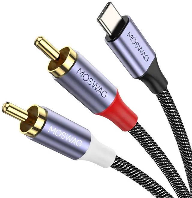 Main image of USB C to 2 RCA Audio Cable 3.3FT, Type C to 2 Male Y RCA Splitter, ype C to 2RCA Jack Male Y Splitter Cord Adapter Compatible iPhone 1615, Home Theater Amplifier TV Speaker Hi-Fi Amplifer