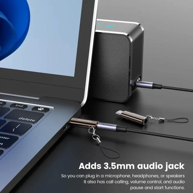 Alt view image 3 of 6 - USB C to 3.5mm Headphone Adapter Type C Headphone Adapter Aux Mic Audio Dongle Hi-Res DAC Chip Compatible with Samsung Galaxy S23 S22 Pixel 7/6 iPad Pro/Air/Mini