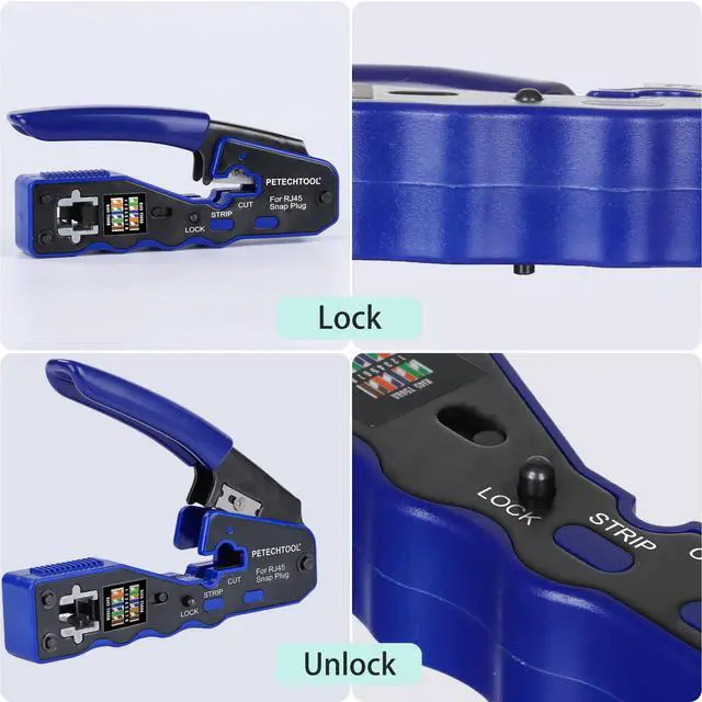 Alt view image 5 of 6 - RJ45 Crimp Tool Pass Through Ethernet Crimper for Cat6 Cat5e Cat6a Connectors Cat6 Crimping Tool Kit