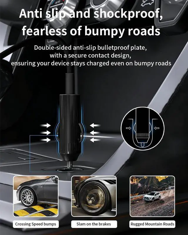 Alt view image 7 of 7 - 200W Car Charger 6-Port USB Car Charging Station - 12V 24V Cigarette Lighter Adapter Fast Charging Road Trip Automobile Charger for iPhone 17/16 Pro Max, MacBook Pro/Air, Laptop, iPad, Tablet