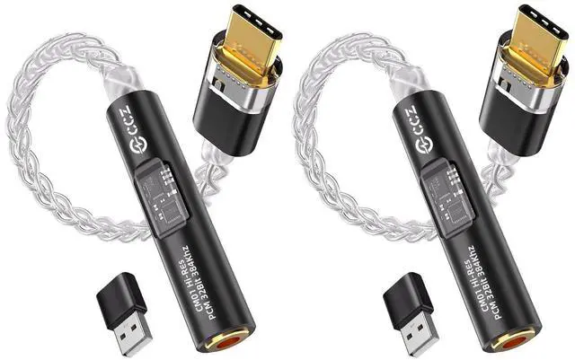 Alt view image 2 of 7 - 2026 Latest USB C DAC Audio Adapter with Headphone Amplifier, USB C to 3.5mm Audio Adapter for Wired Headphones, Hi-Res Type C DAC Compatible with iPhone 15, Android, Laptop & Tablet