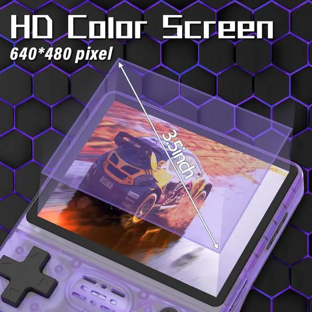 Alt view image 2 of 6 - 30000 in 1 R40S PRO Handheld Game Console 3.5 inch IPS Screen Mini Retro Console 3800mAh Portable Pocket Arcade 12+ Mainstream Emulator 256G TF Card Transparent