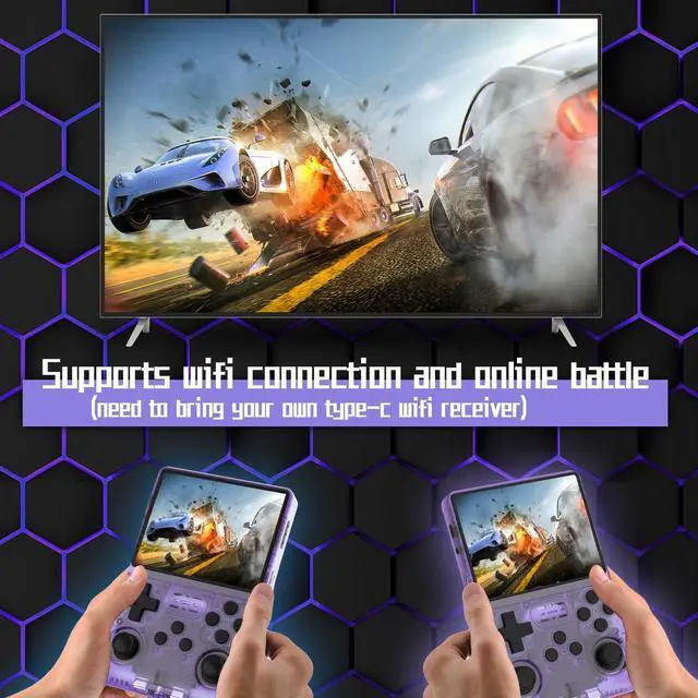 Alt view image 5 of 6 - 30000 in 1 R40S PRO Handheld Game Console 3.5 inch IPS Screen Mini Retro Console 3800mAh Portable Pocket Arcade 12+ Mainstream Emulator 256G TF Card Transparent