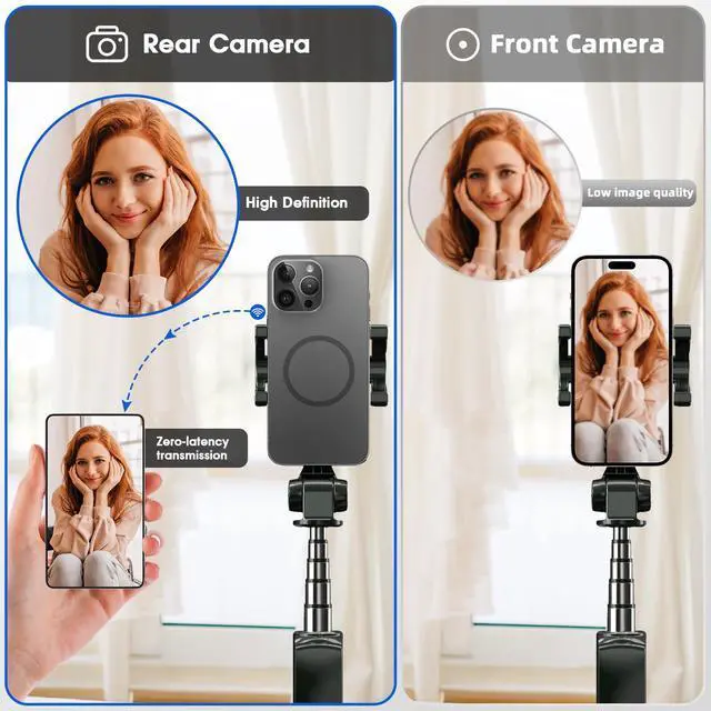 Alt view image 2 of 7 - Selfie Monitor Screen iPhone,Back Camera Selfie Monitor,1080P Display can Wirelessly Connect to Mobile Phones,Rear Camera for Selfie Vlog Live Stream,Compatible with iPhone/Android