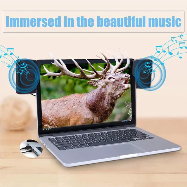 Alt view image 3 of 7 - Computer Speakers Desktop PC Speakers for Monitor, Music Speaker with Wired Handy Volume Control for Computers, Tablets TV, PC, Laptop, Black