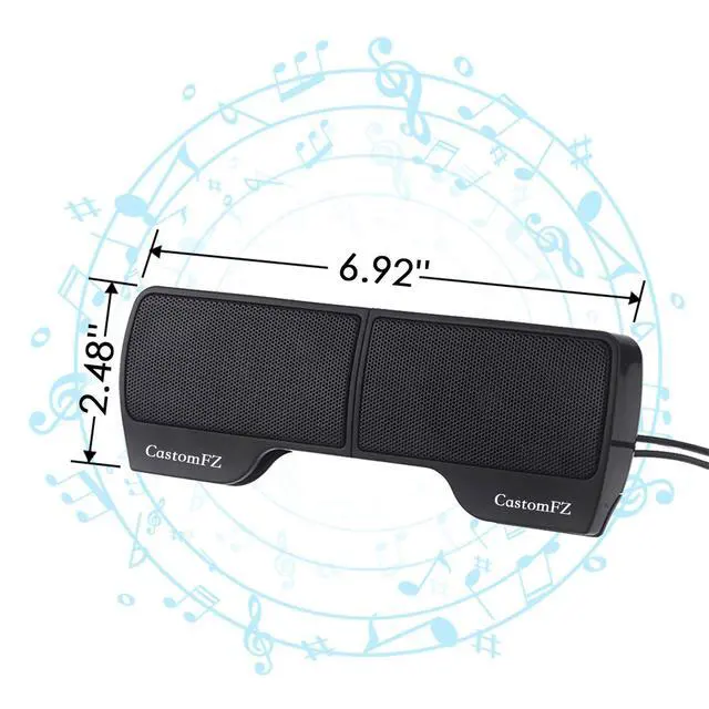 Alt view image 4 of 7 - Computer Speakers Desktop PC Speakers for Monitor, Music Speaker with Wired Handy Volume Control for Computers, Tablets TV, PC, Laptop, Black