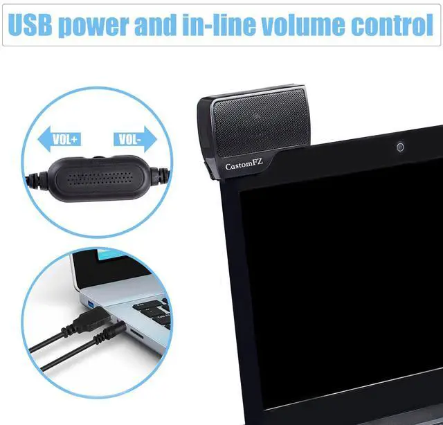 Alt view image 6 of 7 - Computer Speakers Desktop PC Speakers for Monitor, Music Speaker with Wired Handy Volume Control for Computers, Tablets TV, PC, Laptop, Black