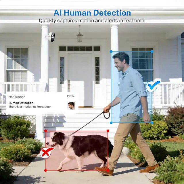 Alt view image 3 of 7 - Security Cameras Wireless Outdoor 1080P, 120° View, Battery Powered, Color Night Vision, Cloud Storage (Sold Separately), for Monitoring Visitors, Packages, Vehicles, Theft Prevention