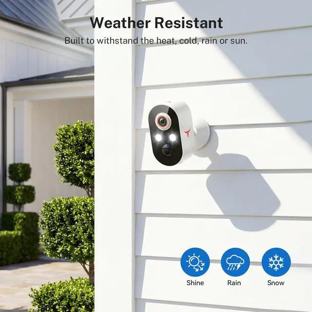 Alt view image 7 of 7 - Security Cameras Wireless Outdoor 1080P, 120° View, Battery Powered, Color Night Vision, Cloud Storage (Sold Separately), for Monitoring Visitors, Packages, Vehicles, Theft Prevention
