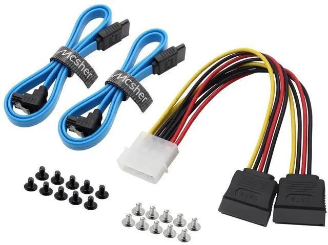 Main image of 20" Inch 6GB/s SATA 3.0 Data Cable, Power Splitter Cable, Mounting Screws Set, SSD HDD/Hard Drive Connection Kit