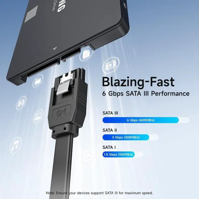 Alt view image 2 of 6 - 2-Pack 6Gbps SATA to eSATA Cable - 3ft, eSATA to SATA Cable
