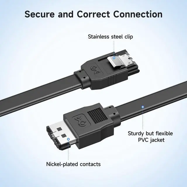 Alt view image 4 of 6 - 2-Pack 6Gbps SATA to eSATA Cable - 3ft, eSATA to SATA Cable