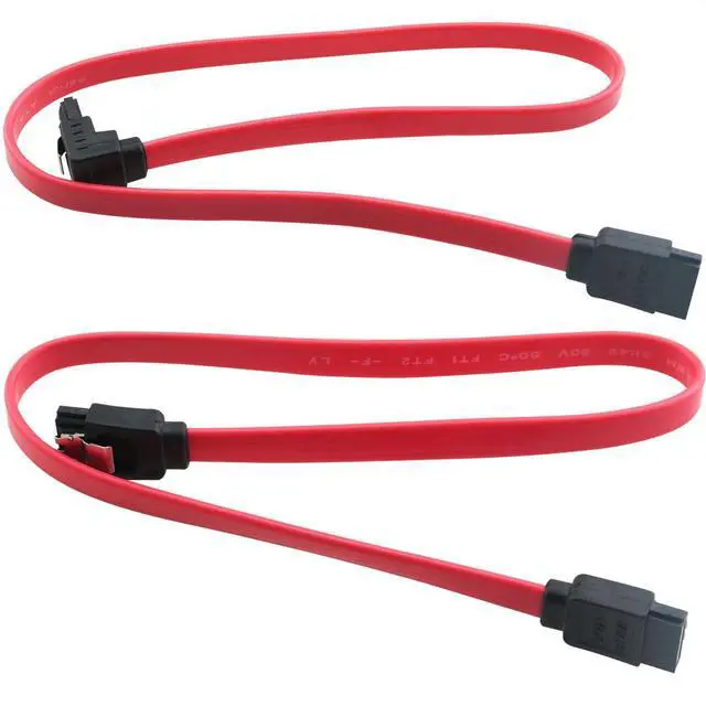 Main image of 2PCS SATA III 6Gbps Cable Red 90 Degree Angle Right Angle Solid State Drive Serial Cable for SSD HDD CD DVD Drive Hard Drive