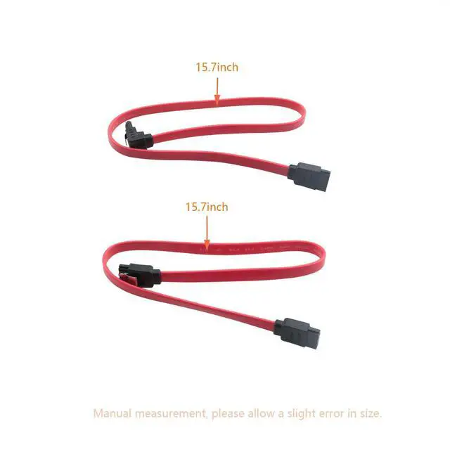 Alt view image 2 of 5 - 2PCS SATA III 6Gbps Cable Red 90 Degree Angle Right Angle Solid State Drive Serial Cable for SSD HDD CD DVD Drive Hard Drive