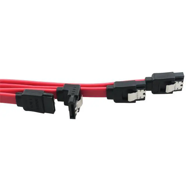 Alt view image 4 of 5 - 2PCS SATA III 6Gbps Cable Red 90 Degree Angle Right Angle Solid State Drive Serial Cable for SSD HDD CD DVD Drive Hard Drive