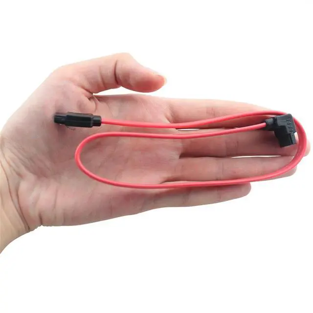 Alt view image 5 of 5 - 2PCS SATA III 6Gbps Cable Red 90 Degree Angle Right Angle Solid State Drive Serial Cable for SSD HDD CD DVD Drive Hard Drive