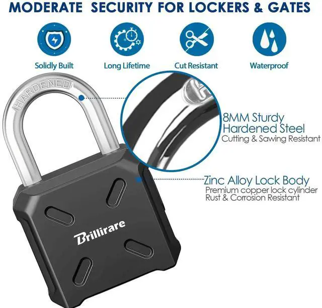 Alt view image 4 of 7 - Heavy Duty Combination Lock, 4 Digit Padlock Metal Outdoor, Weatherproof Alloy Locks One-Touch Unlocking, High Security Large Padlocks for Sheds, Fence, Gate Hasps, Storage Unit-Black