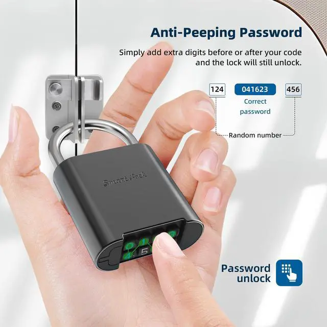 Alt view image 2 of 7 - Keyless Keypad Digital Combination Padlock, IP66 Waterproof Outdoor Lock, Gym Lock & Locker Lock for Gym, School, Company, Pool, Gate, Fence, Warehouse