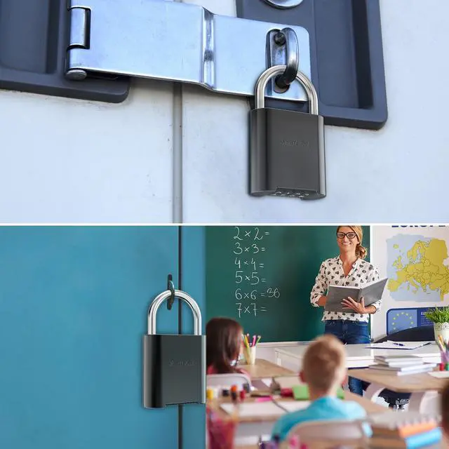 Alt view image 6 of 7 - Keyless Keypad Digital Combination Padlock, IP66 Waterproof Outdoor Lock, Gym Lock & Locker Lock for Gym, School, Company, Pool, Gate, Fence, Warehouse