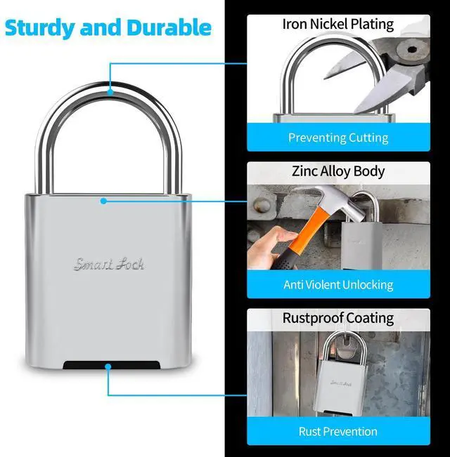 Alt view image 5 of 7 - Fingerprint Padlock, Biometric Smart Lock, IP66 Waterproof, Rechargeable Zinc Alloy Gym Lock for Athletes, Students, Swimmers & Outdoor Enthusiasts, for School Lockers, Pools & Luggage