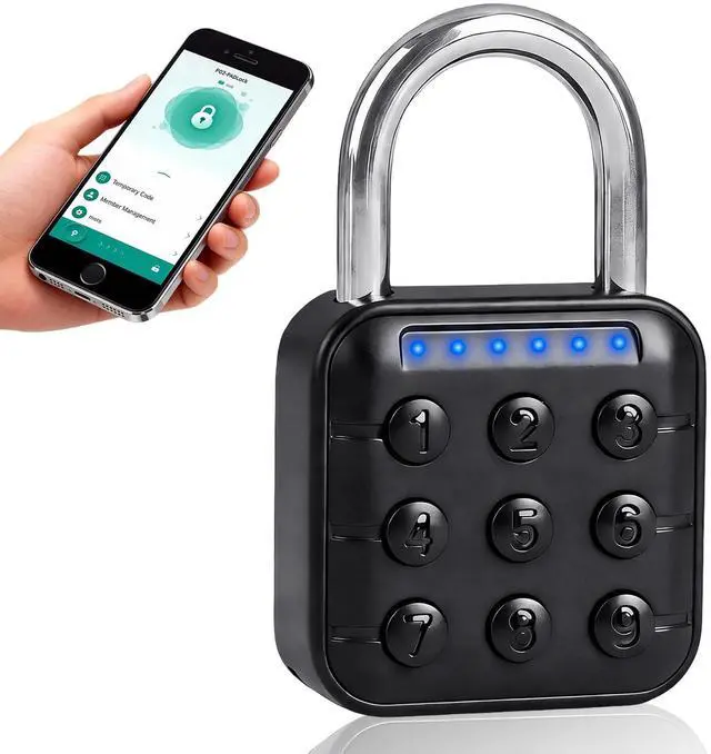 Main image of Smart Combination Lock for Locker 6 Digit Password Digital Padlock with Tuya APP Contrl, Bluetooth Aluminum Alloy Code Combo Lock for Gym Push Button Security Padlock Waterproof Outdoor Gate Lock