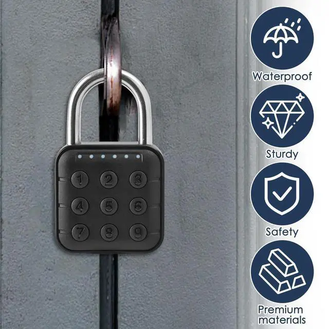 Alt view image 5 of 7 - Smart Combination Lock for Locker 6 Digit Password Digital Padlock with Tuya APP Contrl, Bluetooth Aluminum Alloy Code Combo Lock for Gym Push Button Security Padlock Waterproof Outdoor Gate Lock
