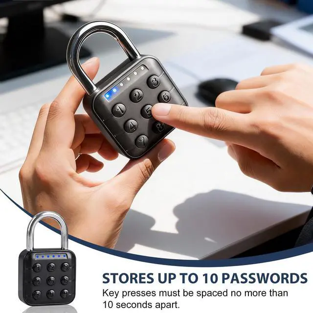 Alt view image 4 of 7 - Smart Combination Lock for Locker 6 Digit Password Digital Padlock with Tuya APP Contrl, Bluetooth Aluminum Alloy Code Combo Lock for Gym Push Button Security Padlock Waterproof Outdoor Gate Lock
