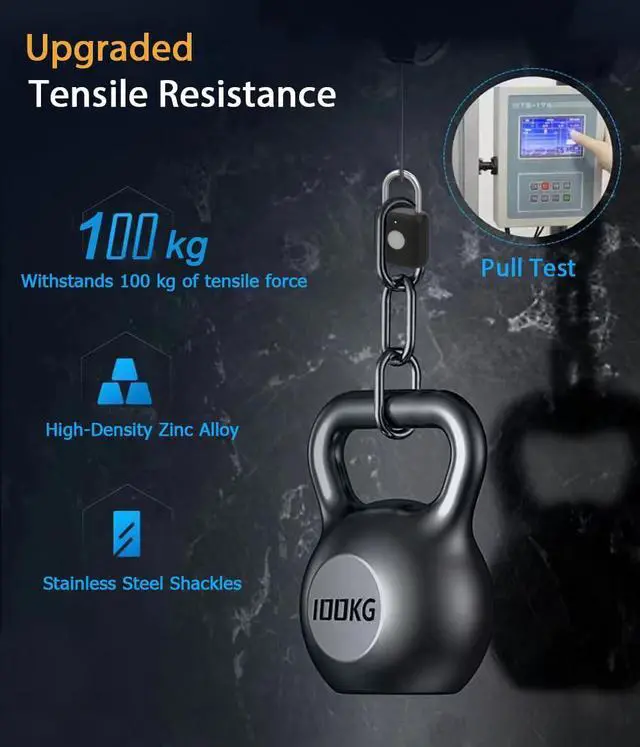 Alt view image 5 of 7 - Fingerprint Padlock eLinkSmart Gym Locker Lock for Boys with Phone App iOS Watch Metal Keyless Combination Locks for School Sports Locker Toolbox Hasp Storage Obsidian Black