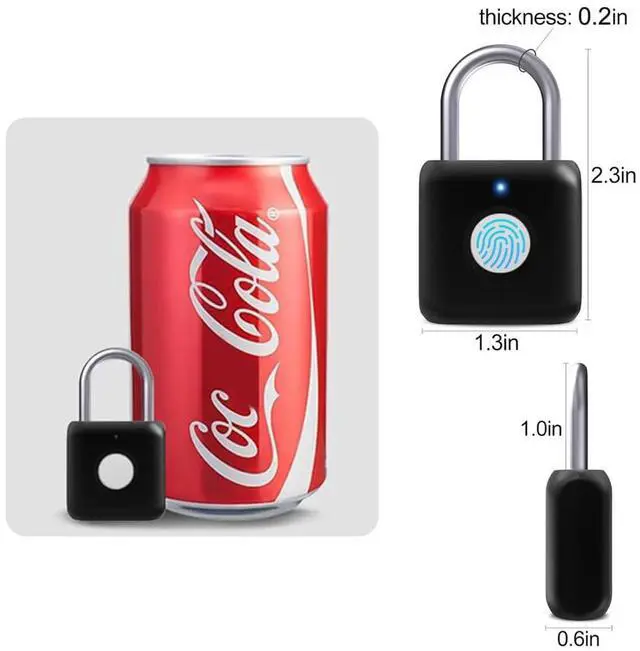 Alt view image 6 of 7 - Fingerprint Padlock eLinkSmart Gym Locker Lock for Boys with Phone App iOS Watch Metal Keyless Combination Locks for School Sports Locker Toolbox Hasp Storage Obsidian Black