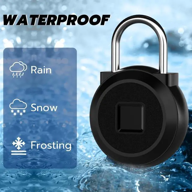 Alt view image 3 of 7 - Gym Locker Padlock Fingerprint Padlock eLinkSmart - Waterproof Keyless Smart Lock Bluetooth App Authorized View Record Combination Padlock for School Gym Locker Gun Case Field Box Black