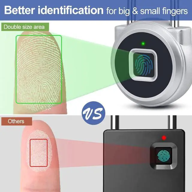 Alt view image 3 of 7 - Gym Locker Padlock with Fingerprint Remote Authorized Unlock Record - Waterproof Security Keyless Smart Lock for School Gym Locker Backpack Gun Case Field Box Silver Support iOS Watch