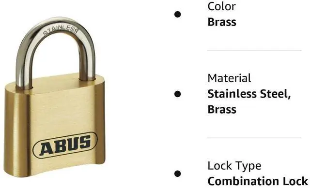 Alt view image 2 of 2 - 180IB/50 All Weather Solid Brass 4-Dial Resettable Combination Padlock with 2" Stainless Steel Shackle