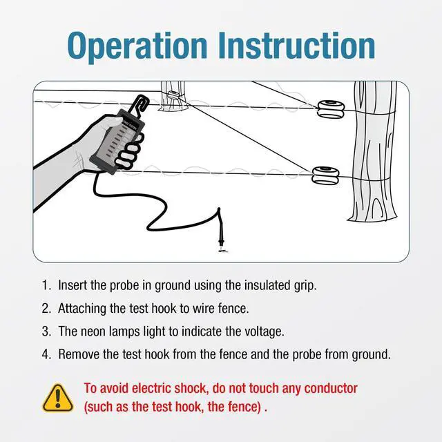 Alt view image 5 of 7 - GK503B NEON Electric Fence Voltage Tester and Fault Finder Max 7 kV, NOT LED, Red