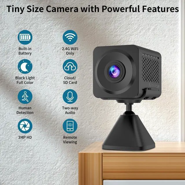 Main image of 2K Security Camera, Built-in Battery, Low-Light Full-Color Night Vision, Motion Detection, Siren, 2-Way Audio, Remote Viewing, Cloud & SD Card Storage (up to 256GB)