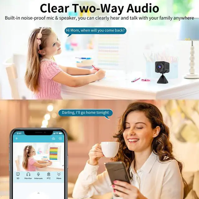 Alt view image 4 of 5 - 2K Security Camera, Built-in Battery, Low-Light Full-Color Night Vision, Motion Detection, Siren, 2-Way Audio, Remote Viewing, Cloud & SD Card Storage (up to 256GB)