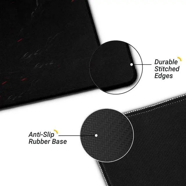 Alt view image 4 of 7 - Gaming Mouse Pad with Anti-Slip Rubber Base, Extended Large Computer Mouse Mat with Stitched Edges, Long XL Anime Mousepad for Laptop and Keyboard, 31.5 x 11.8 inch (Dark Full Moon)