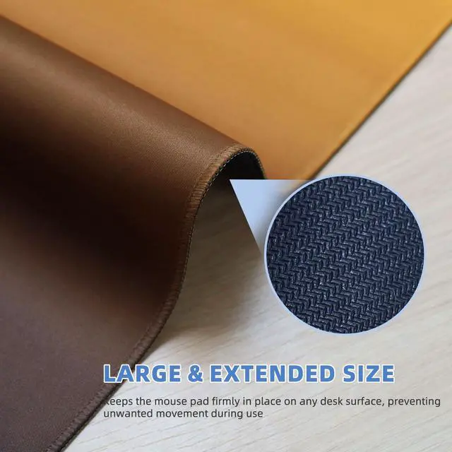 Alt view image 3 of 5 - Large Gaming Mouse Pad 31.5 x 11.8 in, Extended Desk Mat for Keyboard and Mouse, Non-Slip Rubber Base, Smooth Waterproof Surface, Stitched Edges, Black Mousepad for Office & Home,Black-Yellow
