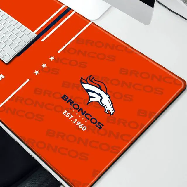 Alt view image 4 of 7 - Large Gaming Mouse Pad, Extended Desk Mousepad with Stitched Edges, Football Computer Keyboard Pad,Orange Design for Sport Fans, 31.5 x 11.8 in