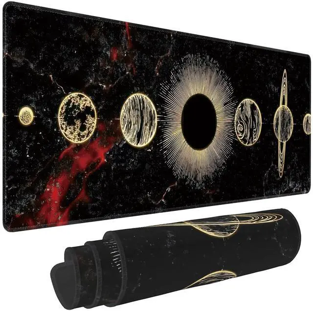 Main image of Galaxy Planet Large Mouse Pad,Gaming Keyboard Desk Pad,Extended Mouse Mat Non-Slip Rubber Base with Stitched Edges for Office Game Home XL 31.5"x11.8"