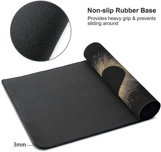 Alt view image 4 of 7 - Galaxy Planet Large Mouse Pad,Gaming Keyboard Desk Pad,Extended Mouse Mat Non-Slip Rubber Base with Stitched Edges for Office Game Home XL 31.5"x11.8"